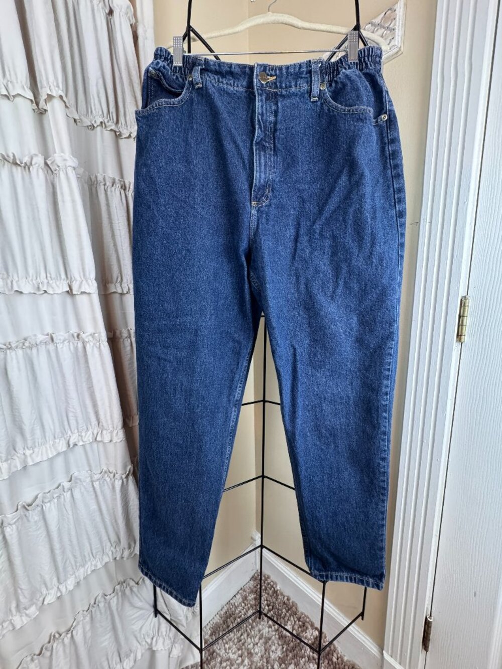 LL Bean Jeans Regular Original Fit Relaxed High Rise Elastic Waist Size 16 VTG